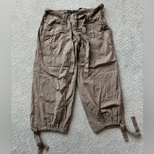 H&M Brown Cargo Capri Bermuda Pants